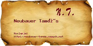 Neubauer Tamás névjegykártya